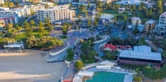 The Kings Beach Ocean Pool from above,