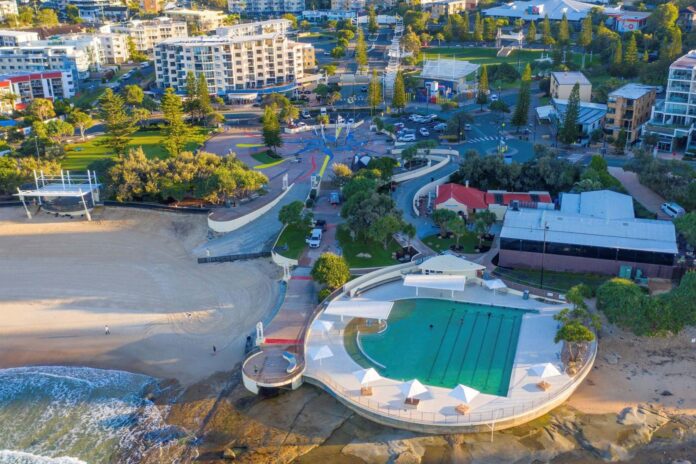 The Kings Beach Ocean Pool from above,