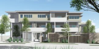 A concept image by Bark Design Architects showing the design of the proposed 19-unit social housing development in Maroochydore. Picture: Queensland Government
