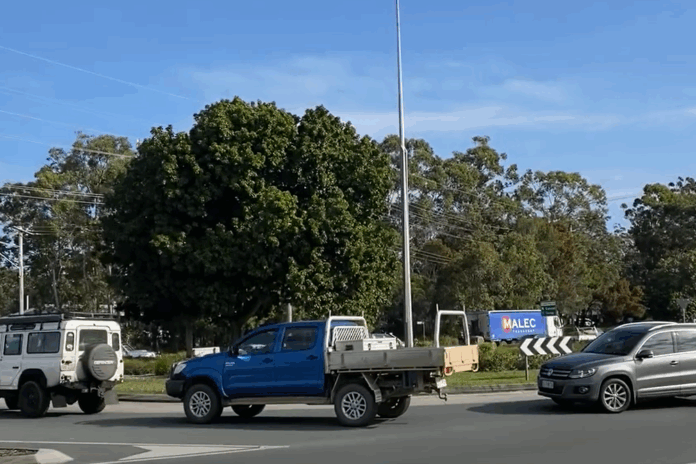 Traffic builds up near a roundabout following changes caused by the Doonella Bridge upgrade. Picture: Noosa Community Notice Board - Linne Roberts