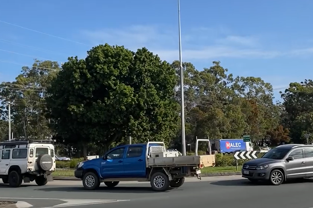 Traffic builds up near a roundabout following changes caused by the Doonella Bridge upgrade. Picture: Noosa Community Notice Board - Linne Roberts