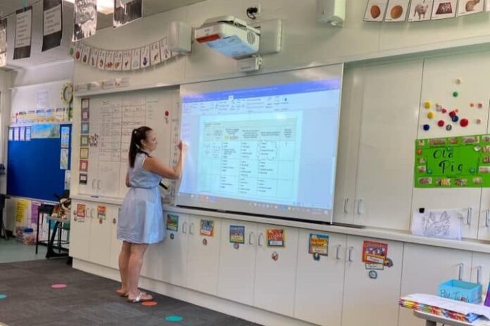 A standard classroom in use at Eudlo State School from 2021.