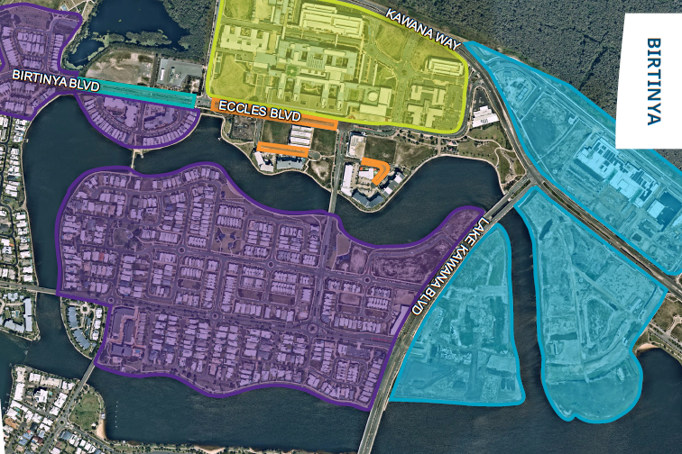 Map of the Birtinya Parking Area.