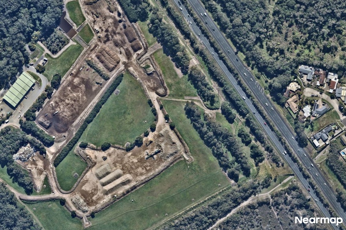 An aerial view of the Buderim Resource Recovery Centre beside the Sunshine Motorway. Picture: Nearmap.