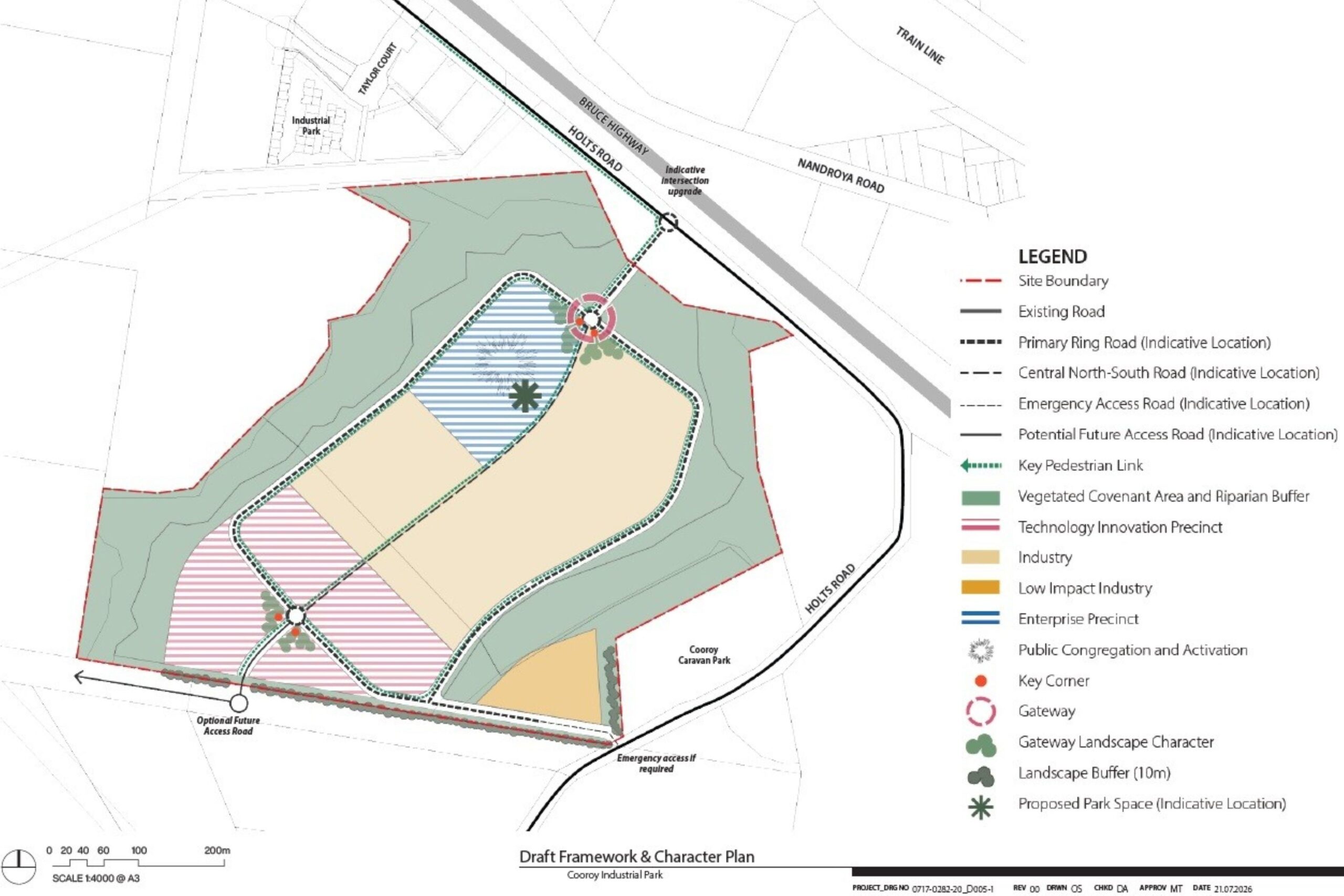 Draft framework and character plan map Cooroy Industrial Park. Picture: Noosa Council.