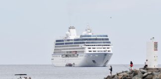 A cruise ship off Mooloolaba.