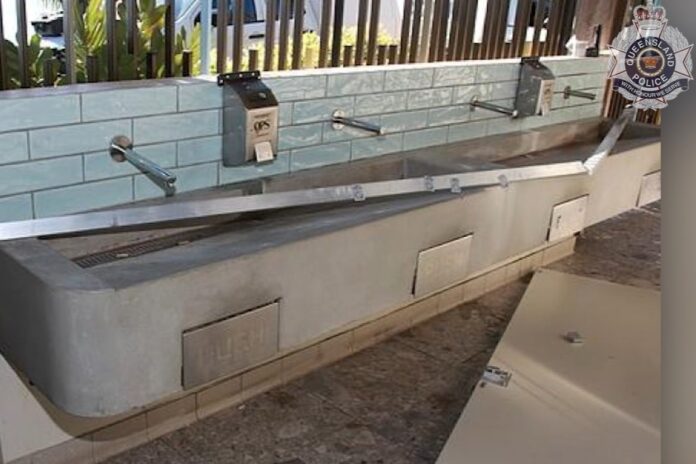 There was damage to two toilet blocks.