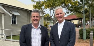 Nicklin MP Marty Hunt and Noosa Mayor Frank Wilkie. Picture: Supplied