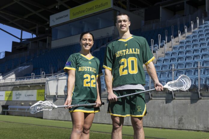 Australian lacrosse squad members Marlee Wood and Dylan Harari.