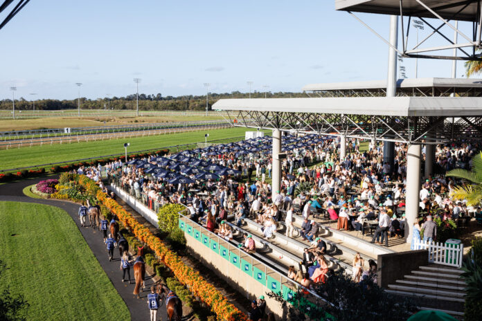 Racegoers packed into Corbould Park.