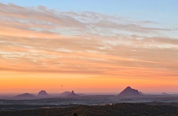 Photographer Sandy Gillis Glass House Mountains at sunrise