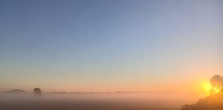 Photographer Peter Eaton sunrise over fields Bli Bli