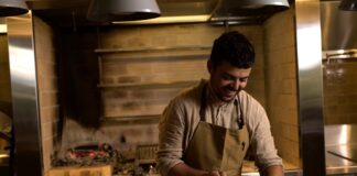 Head chef and owner of The Woodshed at Kin Kin, Oscar Holgado.
