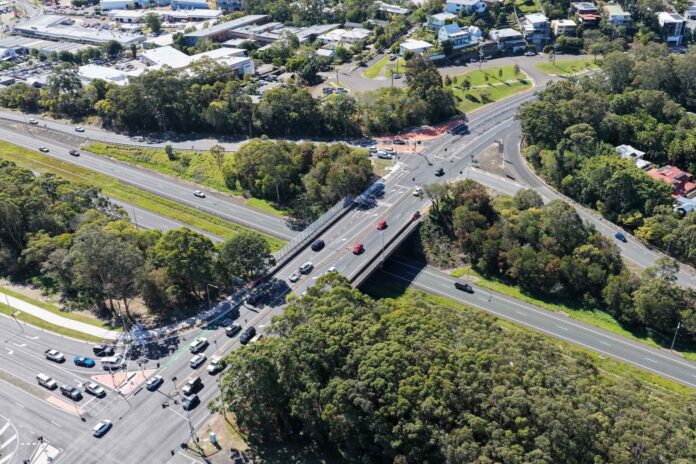 The new-look intersection at Sugar and Mooloolaba roads.