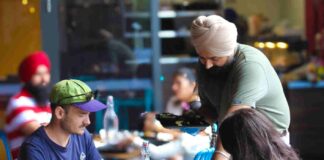 Customers being served at Tadka Indian restaurant.