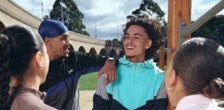 Models wearing JD Sports clothing.