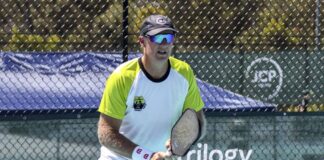 Andrew Kratzmann on a pickleball court.
