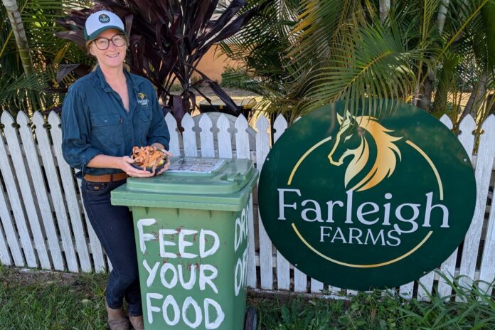 Missy Duckworth showcases Farleigh Farms’ new Feed Your Food collection point. Picture: Supplied