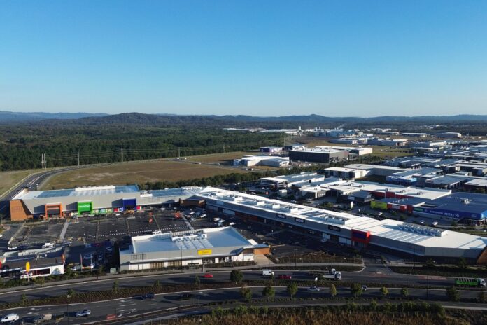 An aerial view of the new Aura Home + Life precinct.