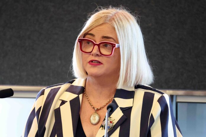 Former TMR Deputy Director-General of Infrastructure Management and Delivery Amanda Yeates during the Commission of Inquiry at the Brisbane Magistrates Court in Brisbane. Picture: AAP Image/Pool, Liam Kidston