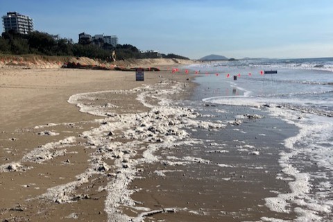 Maroochydore Beach looking north toward Beach Access 154.