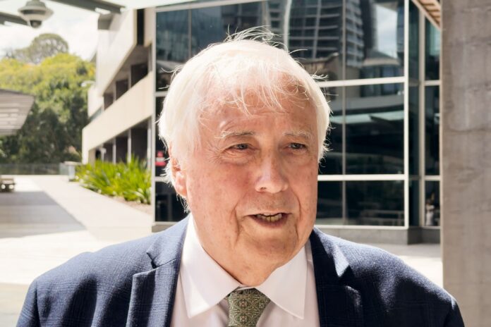 Clive Palmer spoke to media after representing himself in court on Monday.