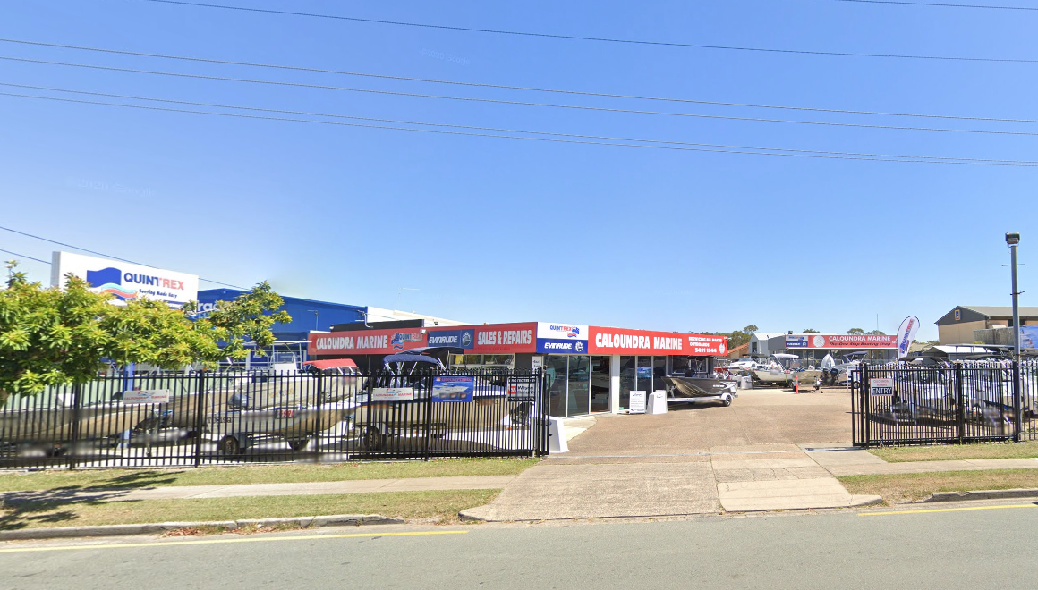 A boat yard site and street view.