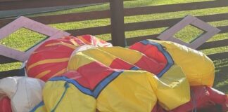 One of the deflated promotional structures this week.