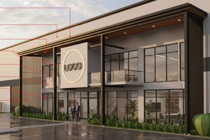Render of new pet food facility building