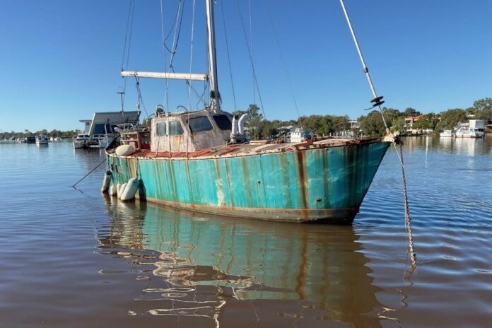 An abandoned vessel on Noosa River.