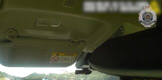 Police var vision of a motorist passing them on the highway.