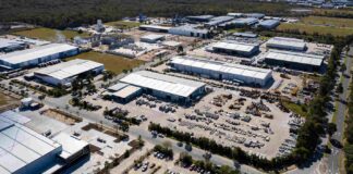 An aerial image of the Sunshine Coast Industrial Park.