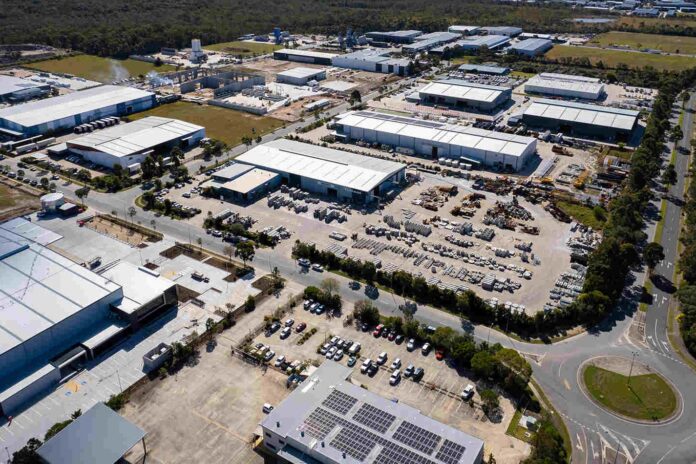 An aerial image of the Sunshine Coast Industrial Park.