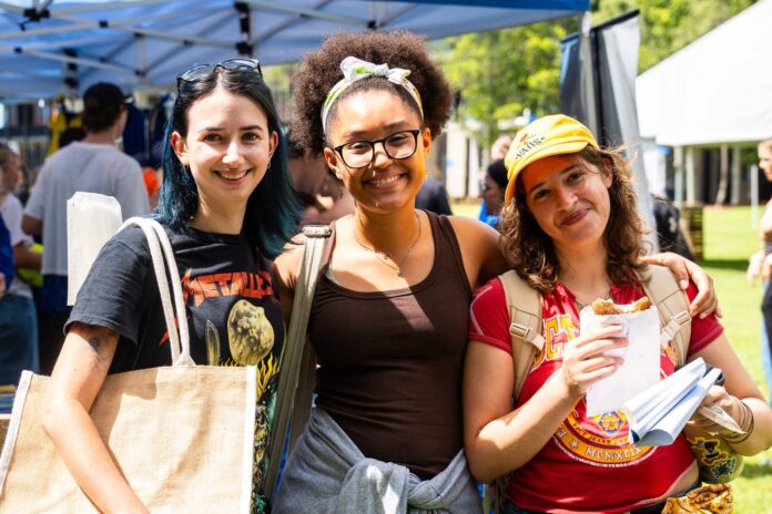 Students at UniSC's Sippy Downs campus during Orientation Week.