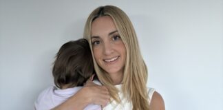 Sophie with her daughter, as she awaits an au pair visa.