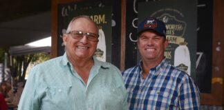 Kenilworth Dairies owner John Cochrane and Mary Valley dairy farmer Jason Rozynski.