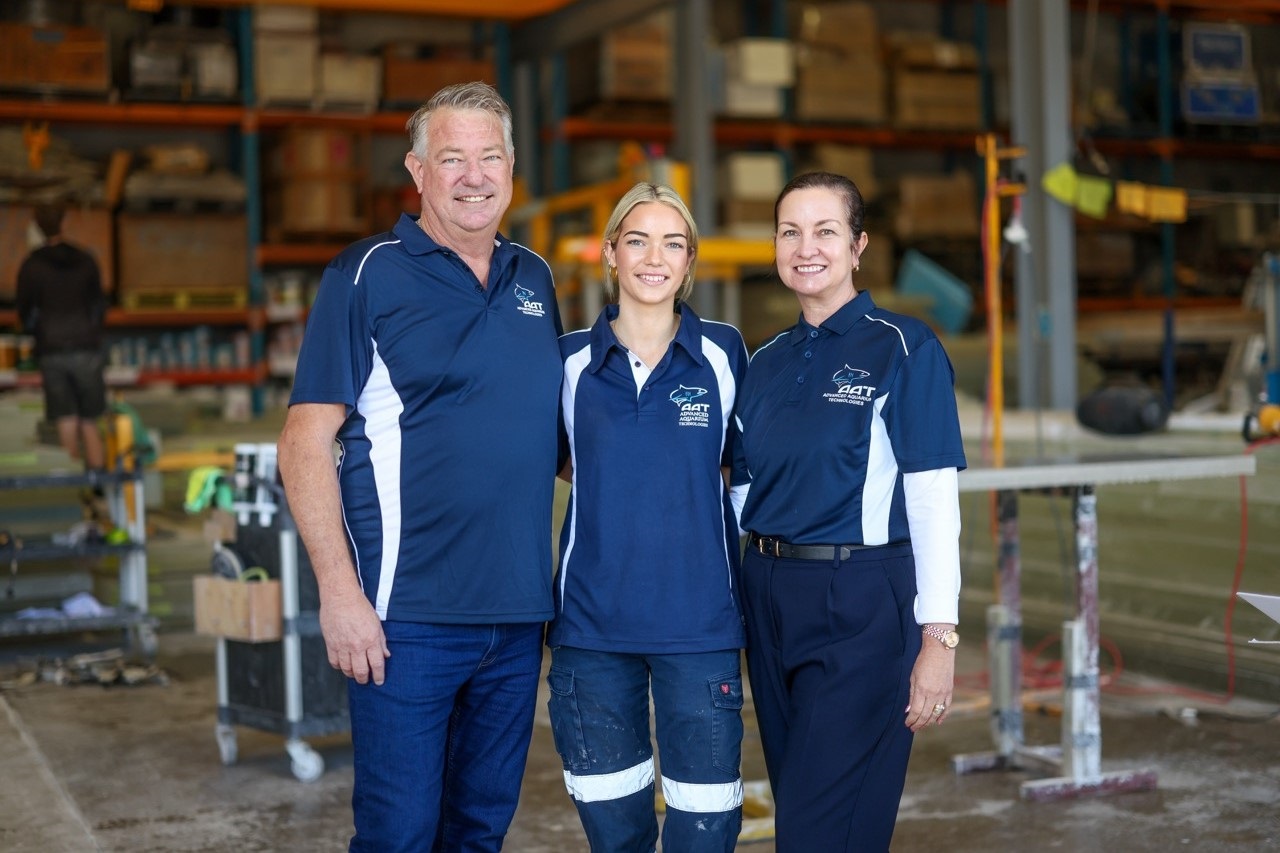 John Langmead, Kirra Langmead, Michaela Langmead from Advanced Aquarium Technologies.
