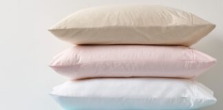 A stack of light coloured pillow cases