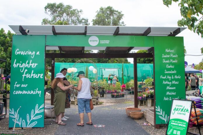 An entrance to the Steps Garden Centre at Caloundra.