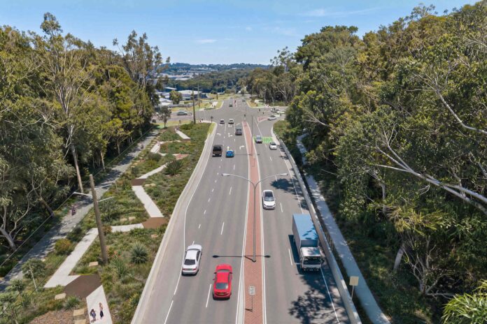 An artist's impression of the Third Avenue extension looking to Nicklin Way.