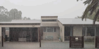 Flooded house