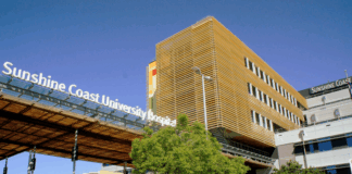 An aerial photo of Sunshine Coast University Hospital.