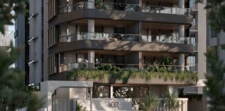 Artist's impression of the eight-storey Noir luxury apartment building at Picnic Point Esplanade, Maroochydore.