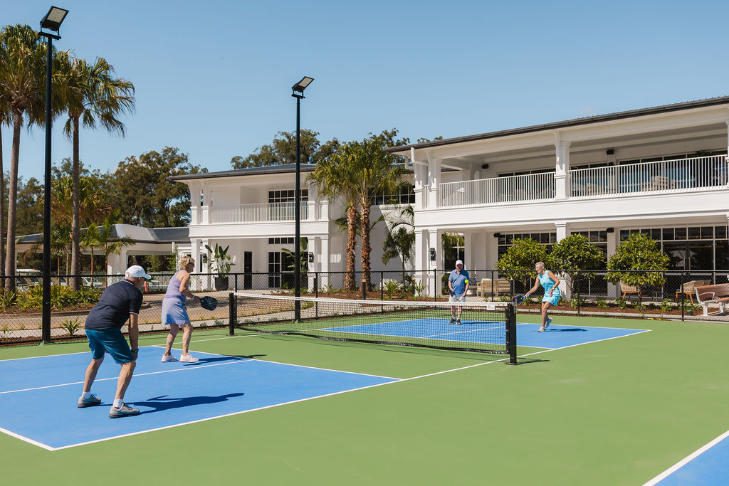 Homeowners enjoy a game of pickleball at the over-50s community in Beerwah.