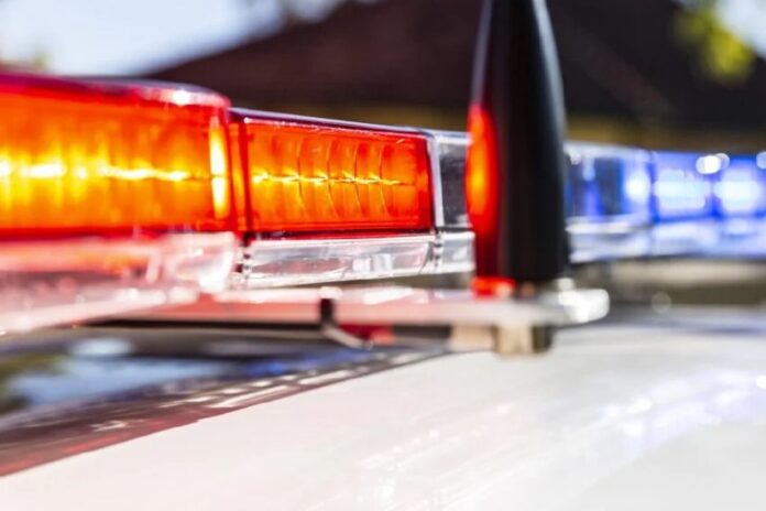 Police lights.