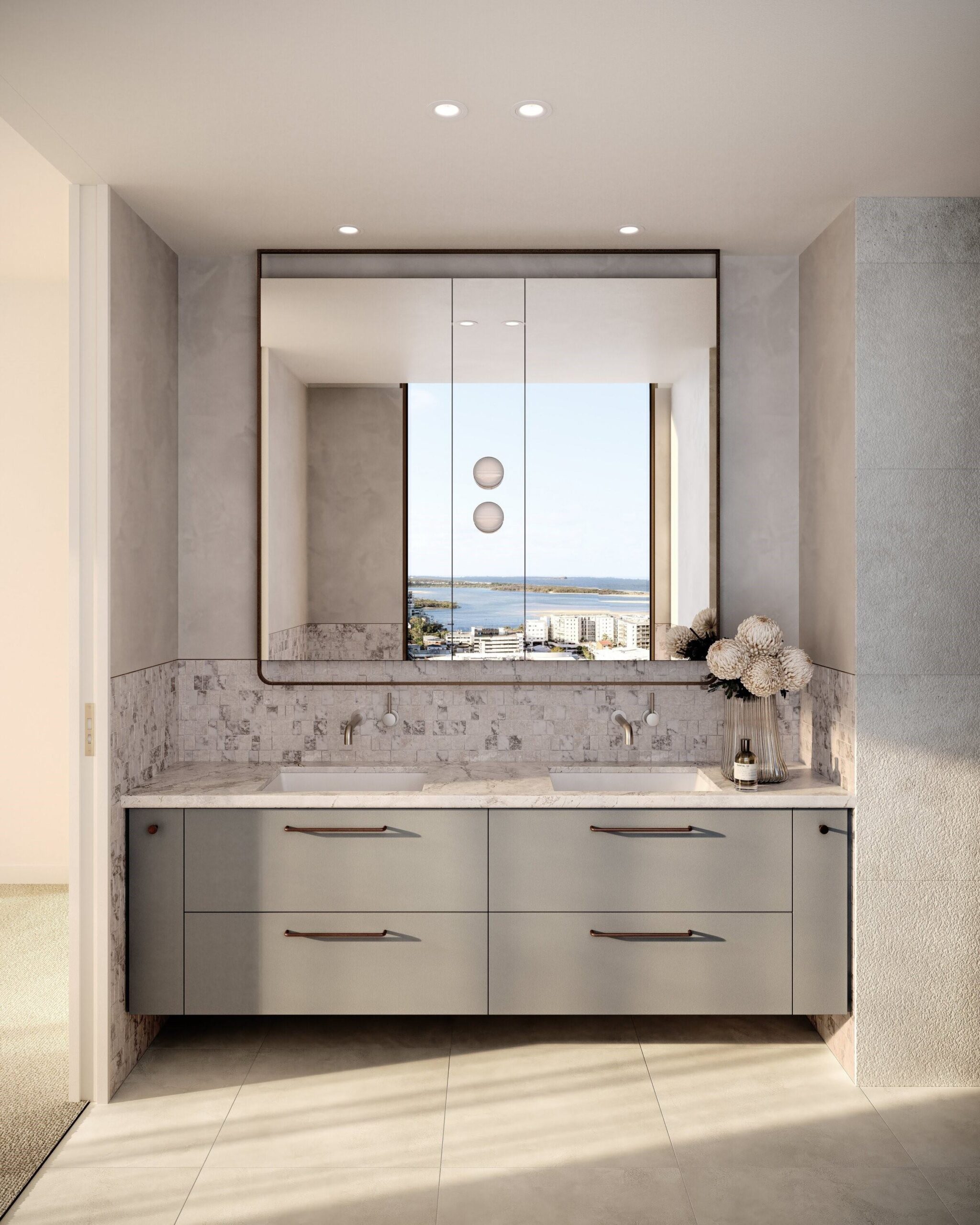 Primary ensuite in the single-level penthouse SOL by Walker