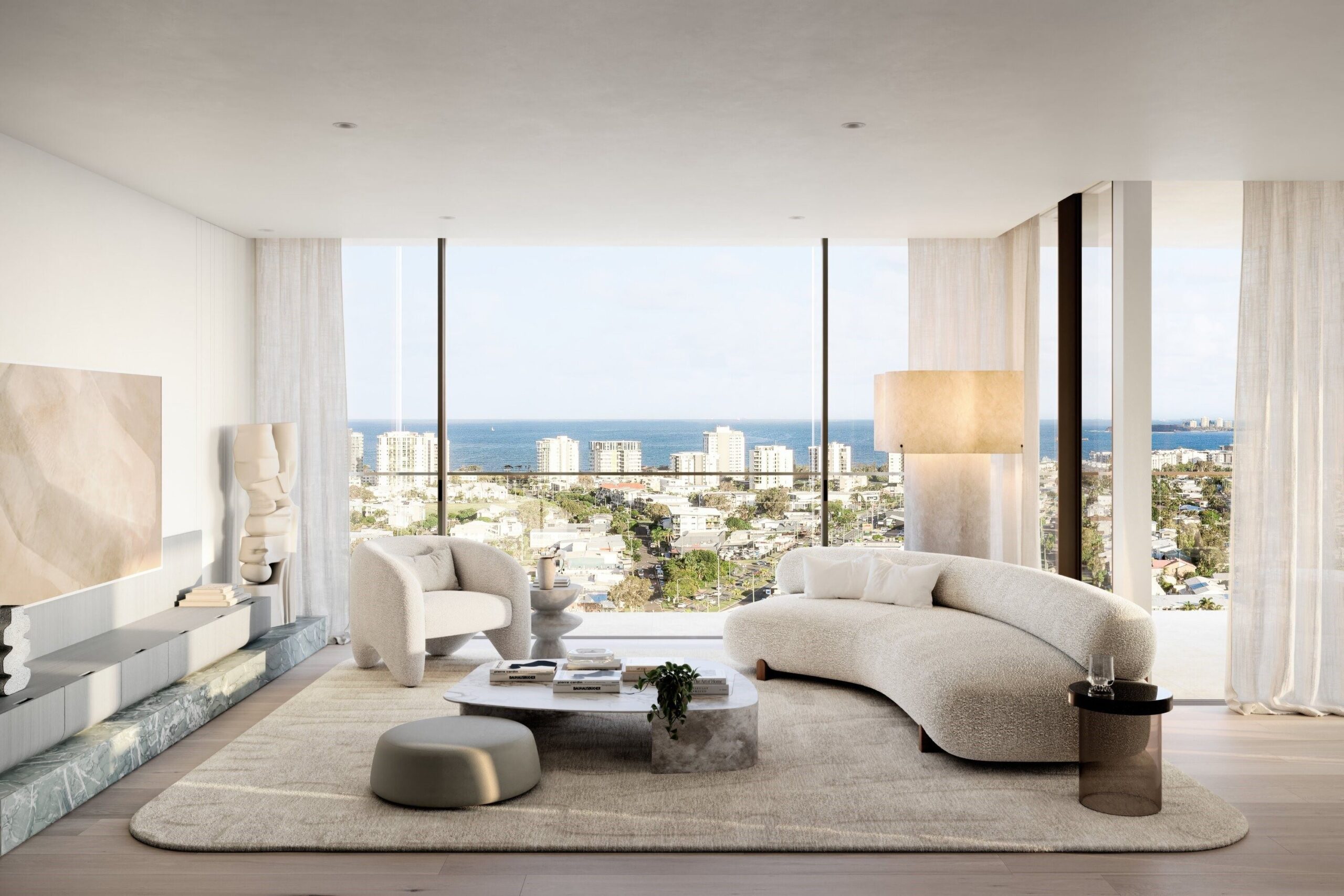 Sol by Walker: Large living areas and balconies are central to the penthouse designs, with views across the Coast or hinterland.