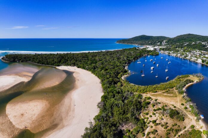 An aerial image of Noosa Heads.